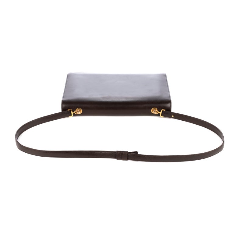 Hermes Palonnier Brown Box Leather Crossbody Bag For Sale at 1stdibs