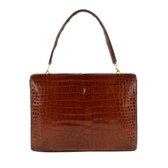 Hermes Palonnier Crocodile Brown Bag