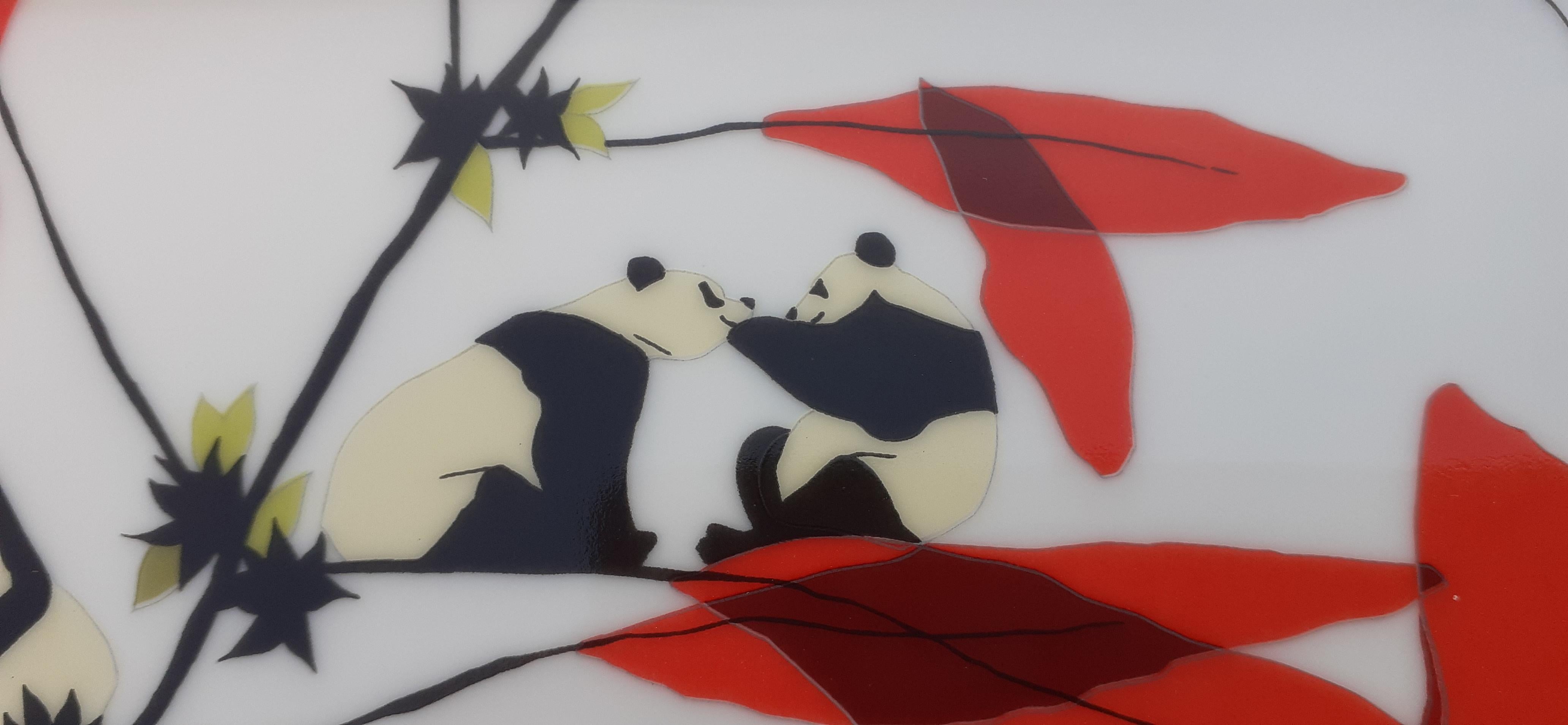 Hermès Panda Bear Print Porzellan Gold Zigarren Aschenbecher ändern Tablett im Angebot 3