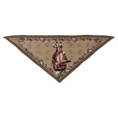 Hermès Pani Etoupe Triangle Silk Scarf