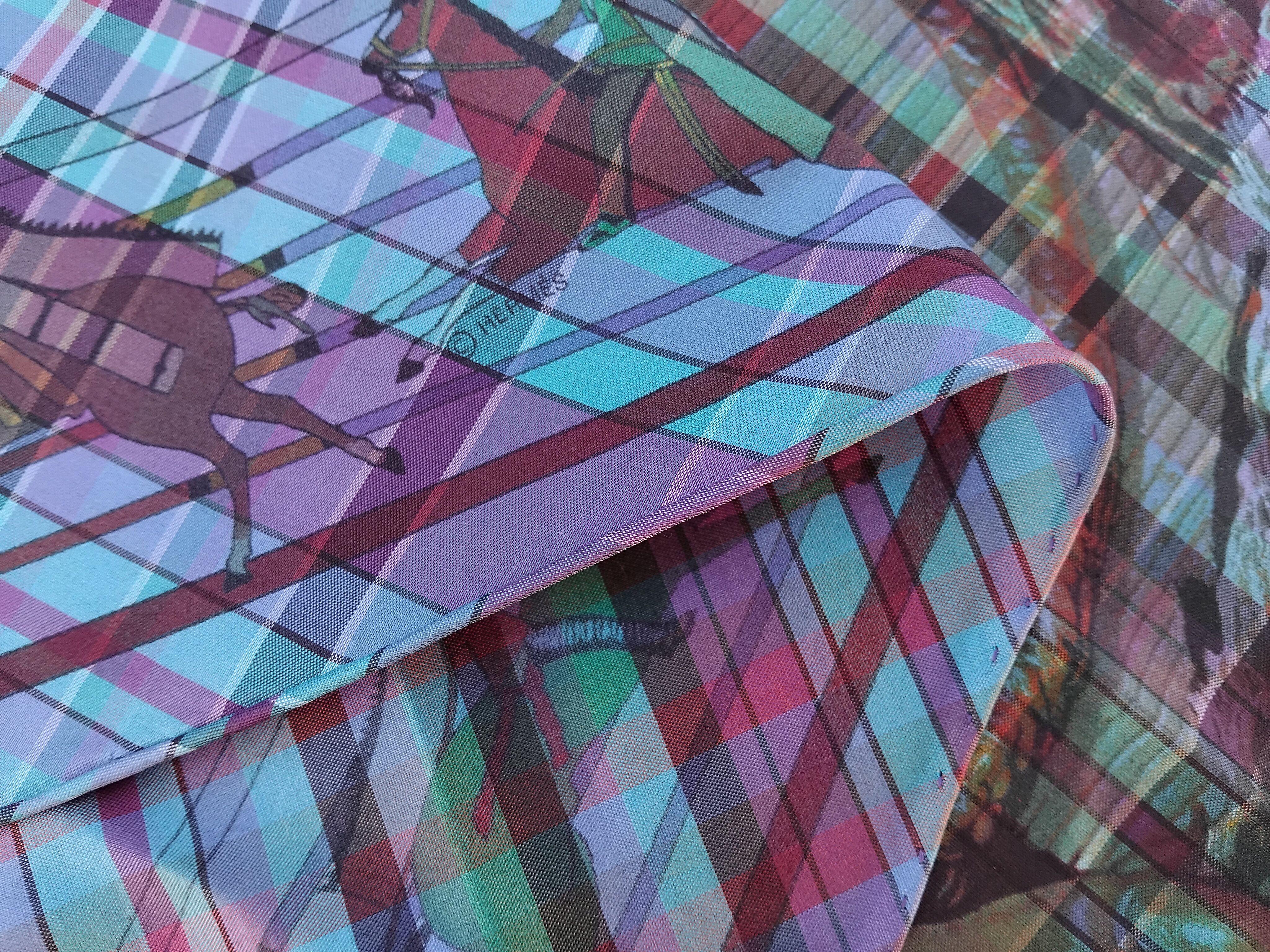 Hermès Pani La Shar Pawnee Silk Scarf Pointu Madras Charms Kermit Oliver For Sale 6