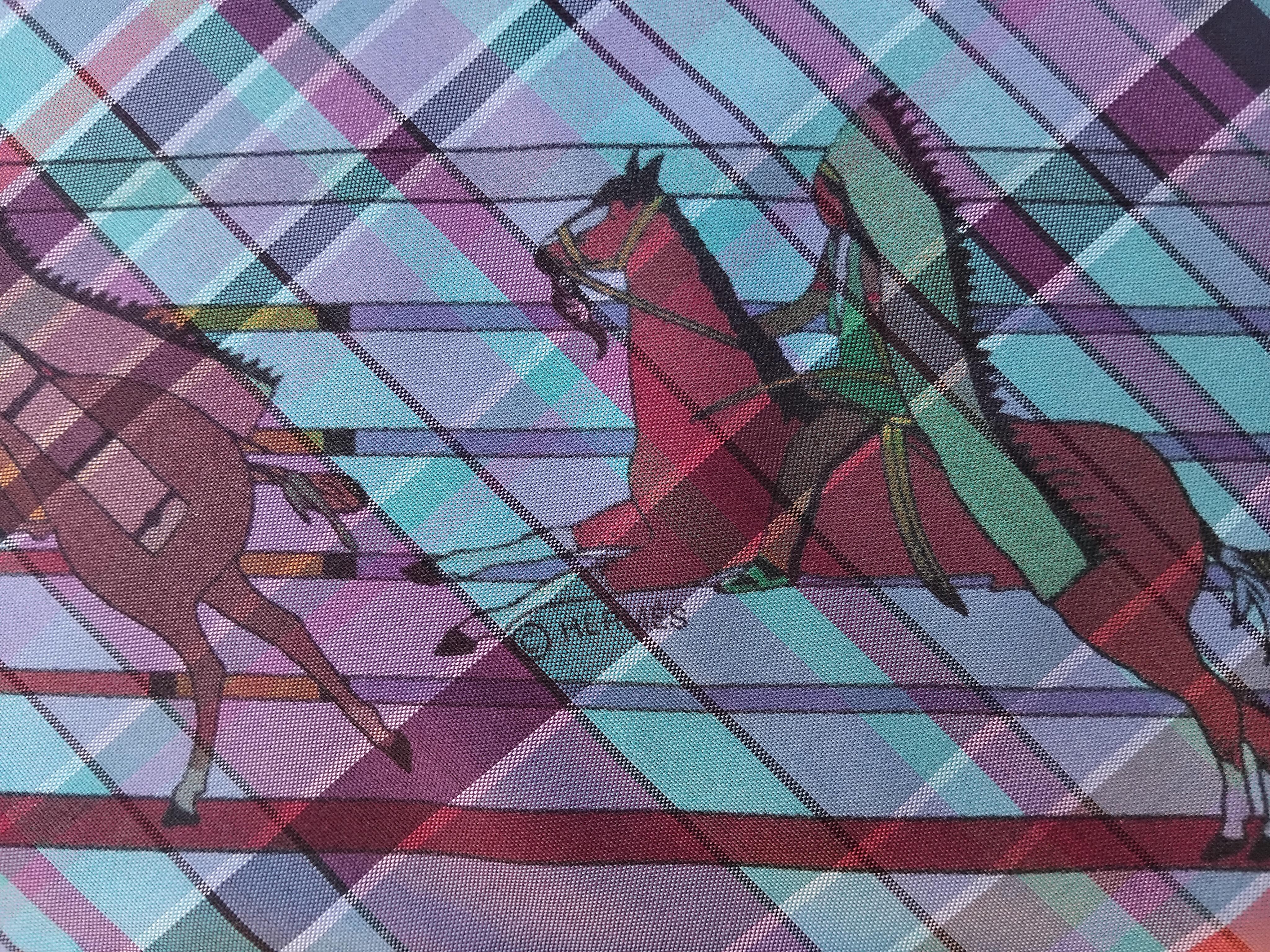 Hermès Pani La Shar Pawnee Silk Scarf Pointu Madras Charms Kermit Oliver For Sale 10