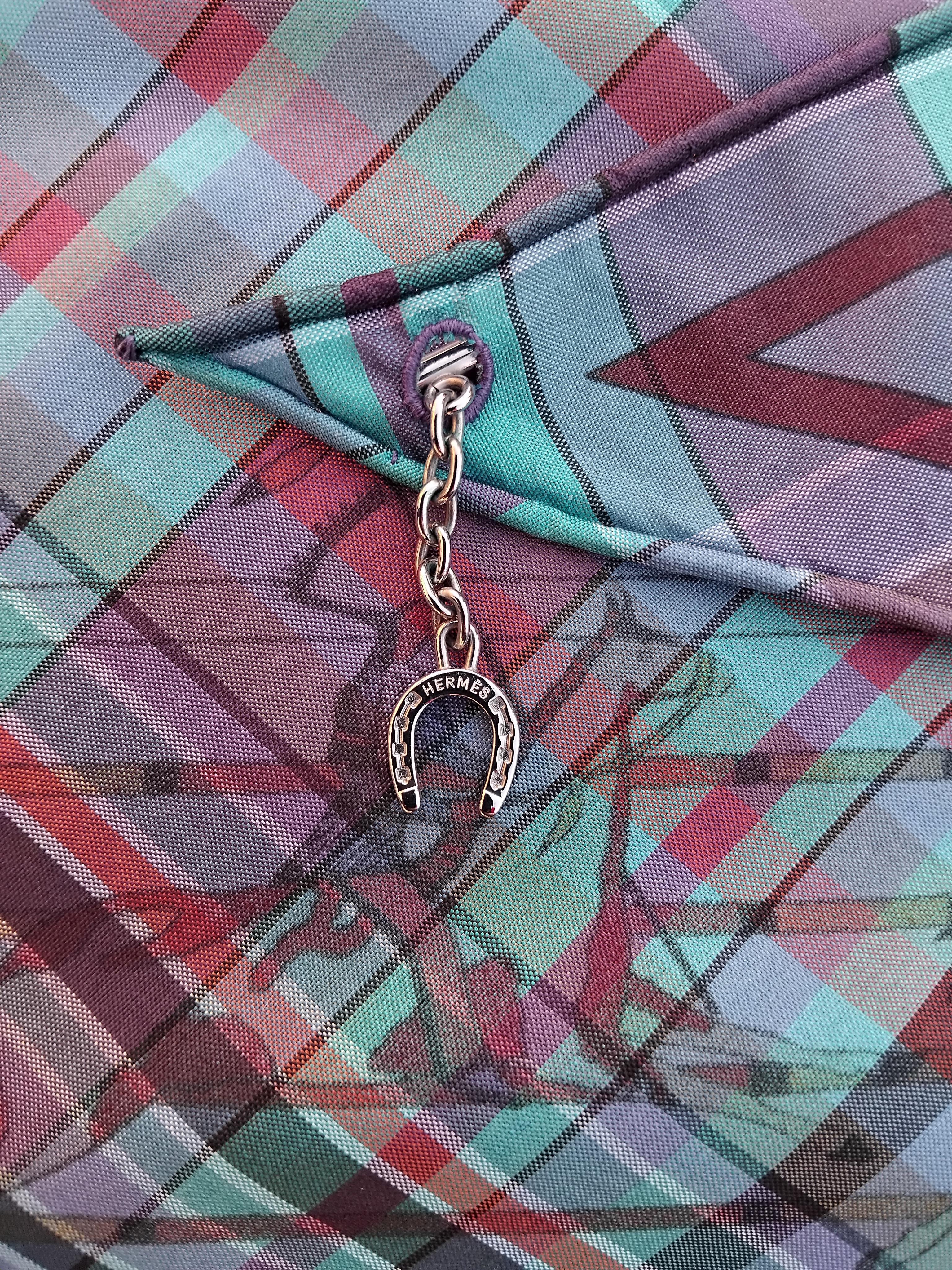 Hermès Pani La Shar Pawnee Silk Scarf Pointu Madras Charms Kermit Oliver For Sale 12