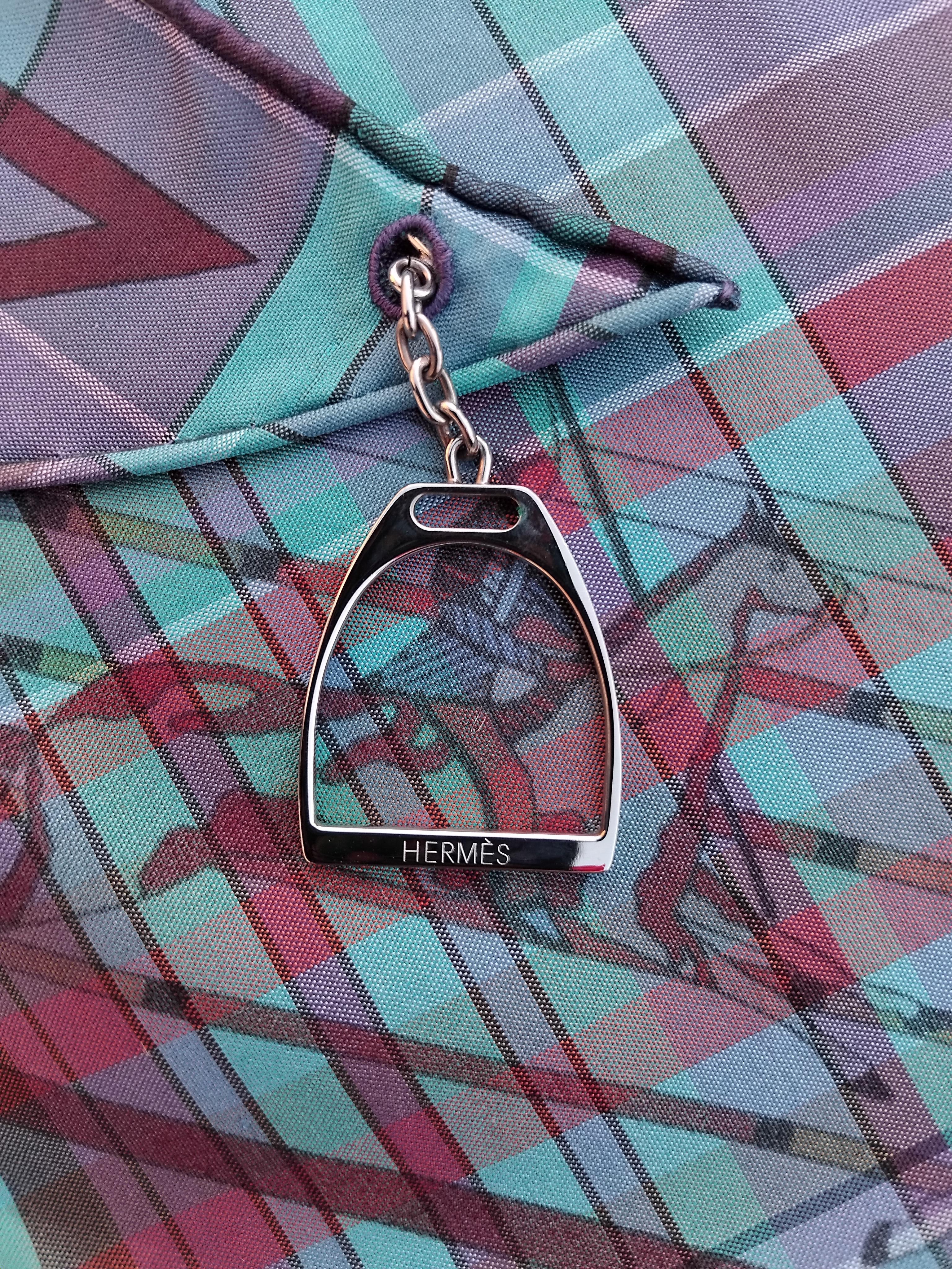 Hermès Pani La Shar Pawnee Silk Scarf Pointu Madras Charms Kermit Oliver For Sale 14