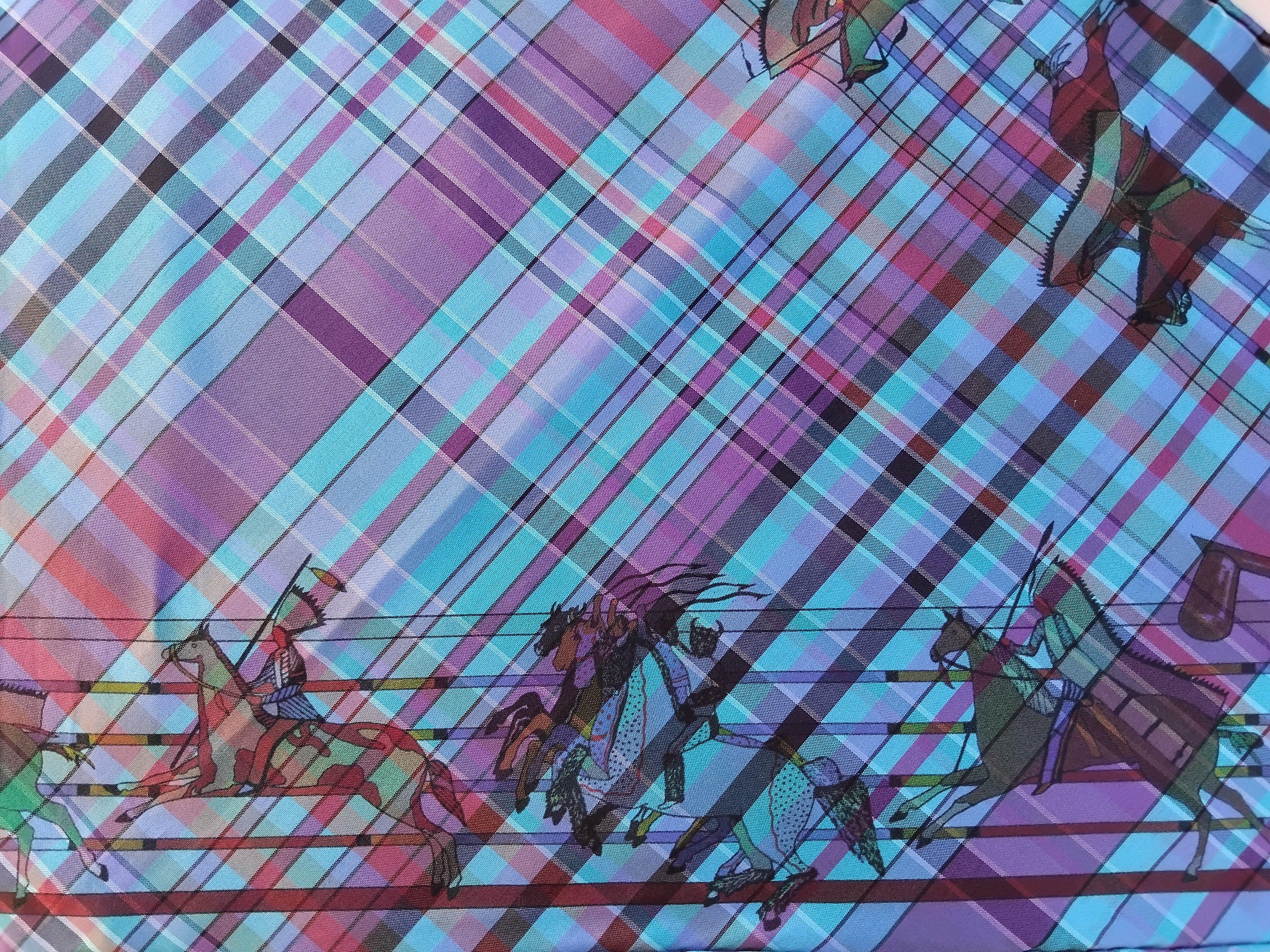 Hermès Pani La Shar Pawnee Silk Scarf Pointu Madras Charms Kermit Oliver For Sale 1