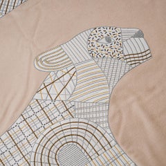Hermes Panthera Deco Blanket Hand Embroidered Beaded Cashmere New w/ Box
