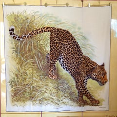 HERMÈS "PANTHERA PARDUS" Kaschmir und Seidenschal 140 cm - Robert Dallet