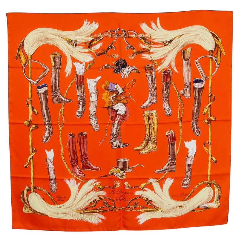 HERMES red VOLTES ET PIROUETTES 140 Scarf cashmere Rouge Creme Beige ...