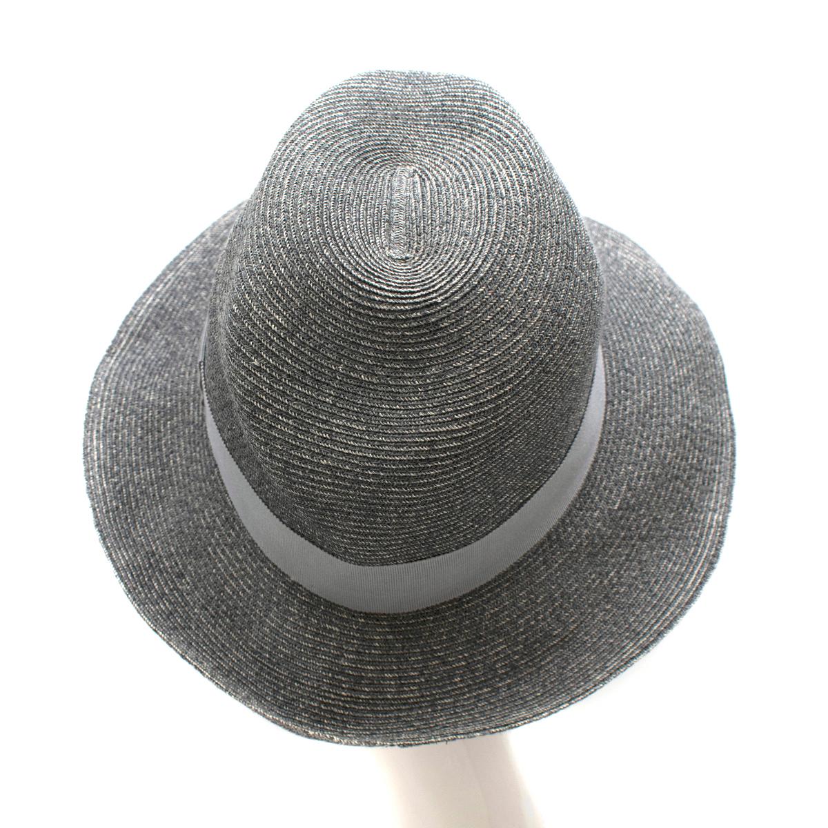 Hermes Paper Grey Summer Fedora Hat - Size 59 In Excellent Condition For Sale In London, GB