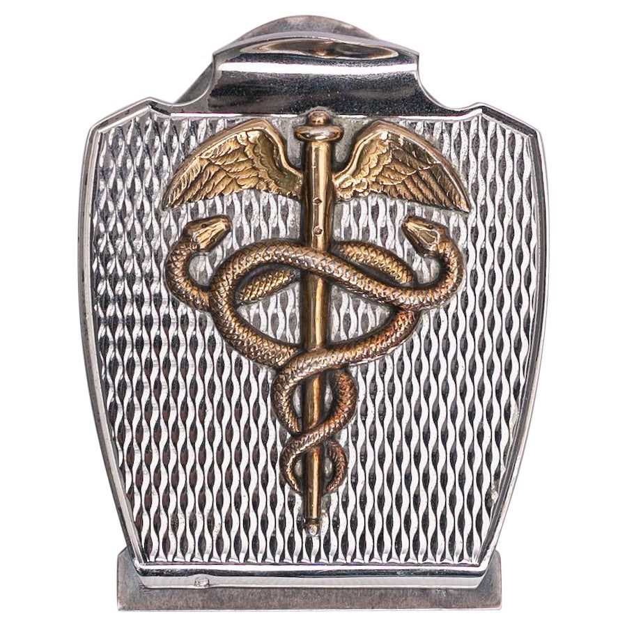 Fermacarte Hermes in argento massiccio Caduceo
