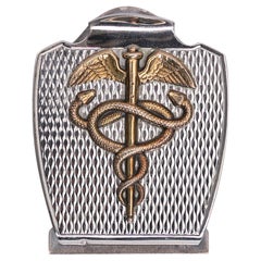 Fermacarte Hermes in argento massiccio Caduceo