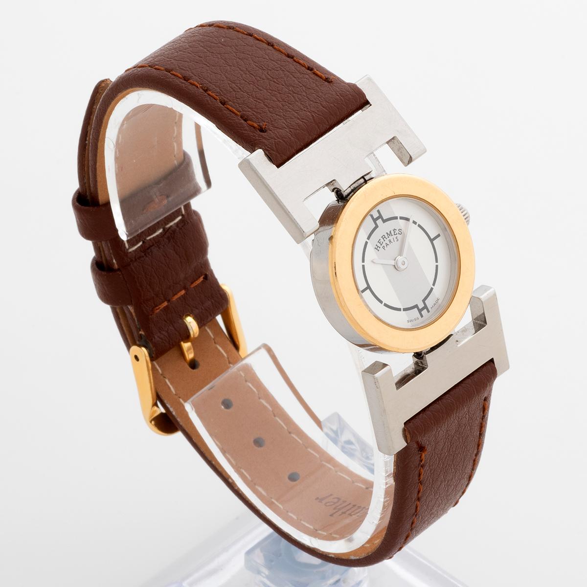 Hermes Paprika Ladies Wristwatch Ref PA1.220, H Style, Stainless Steel c 2006 In Good Condition In Canterbury, England