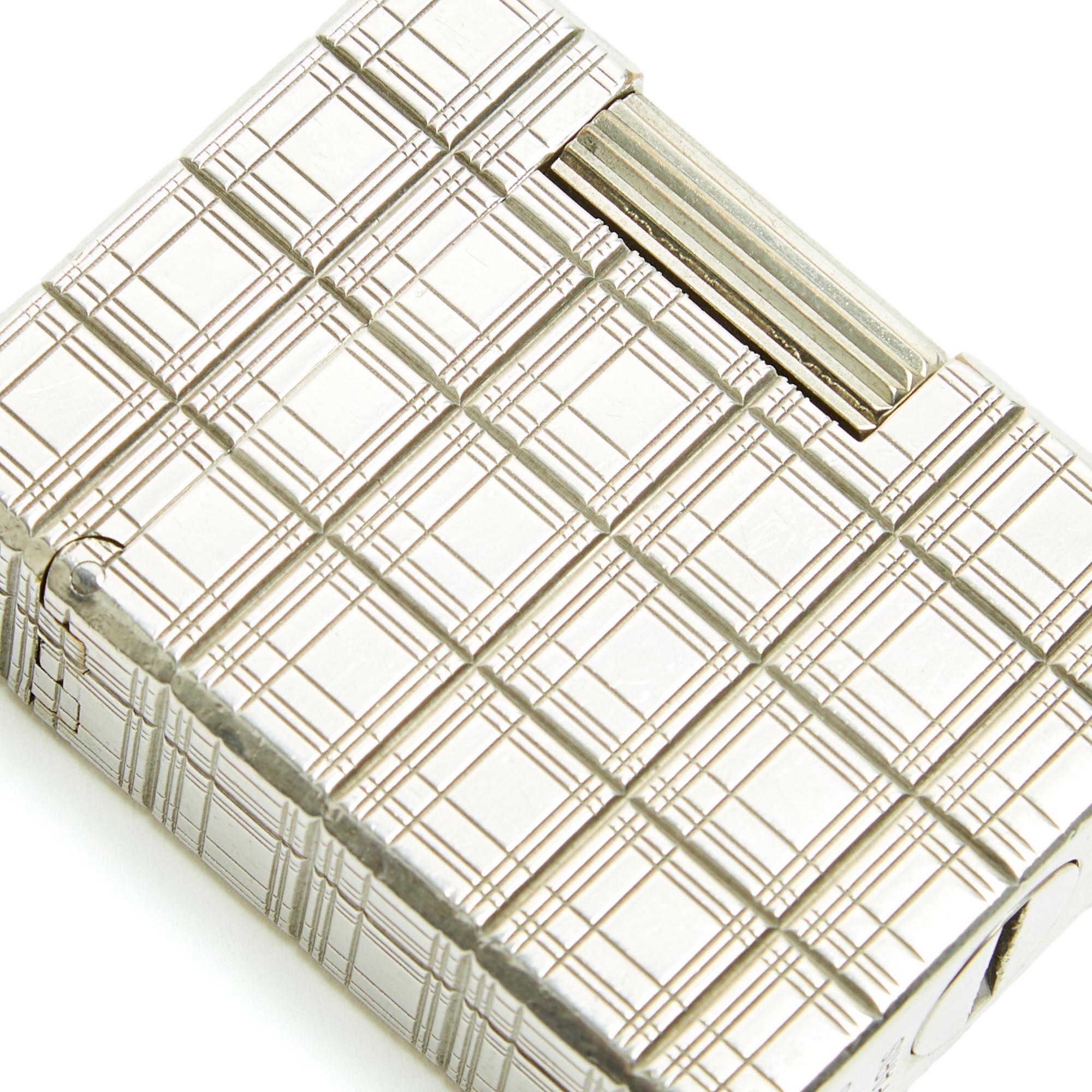 da uomo o donna Hermès par ST Dupont Tartan argent Silver Check Dupont by Hermes in vendita