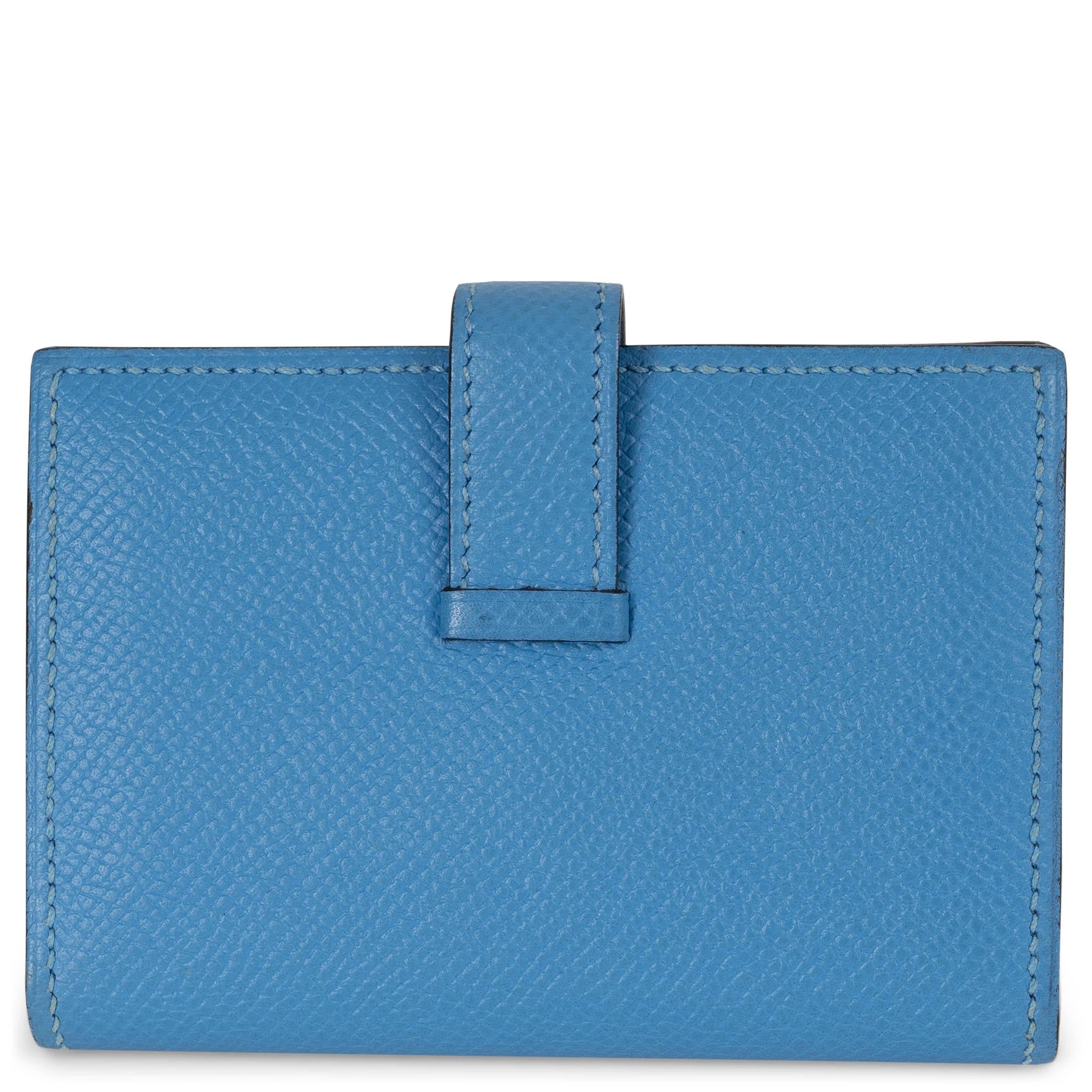 Blu HERMES Paradis blu Epsom pelle BEARN MINI Portafoglio Phw in vendita