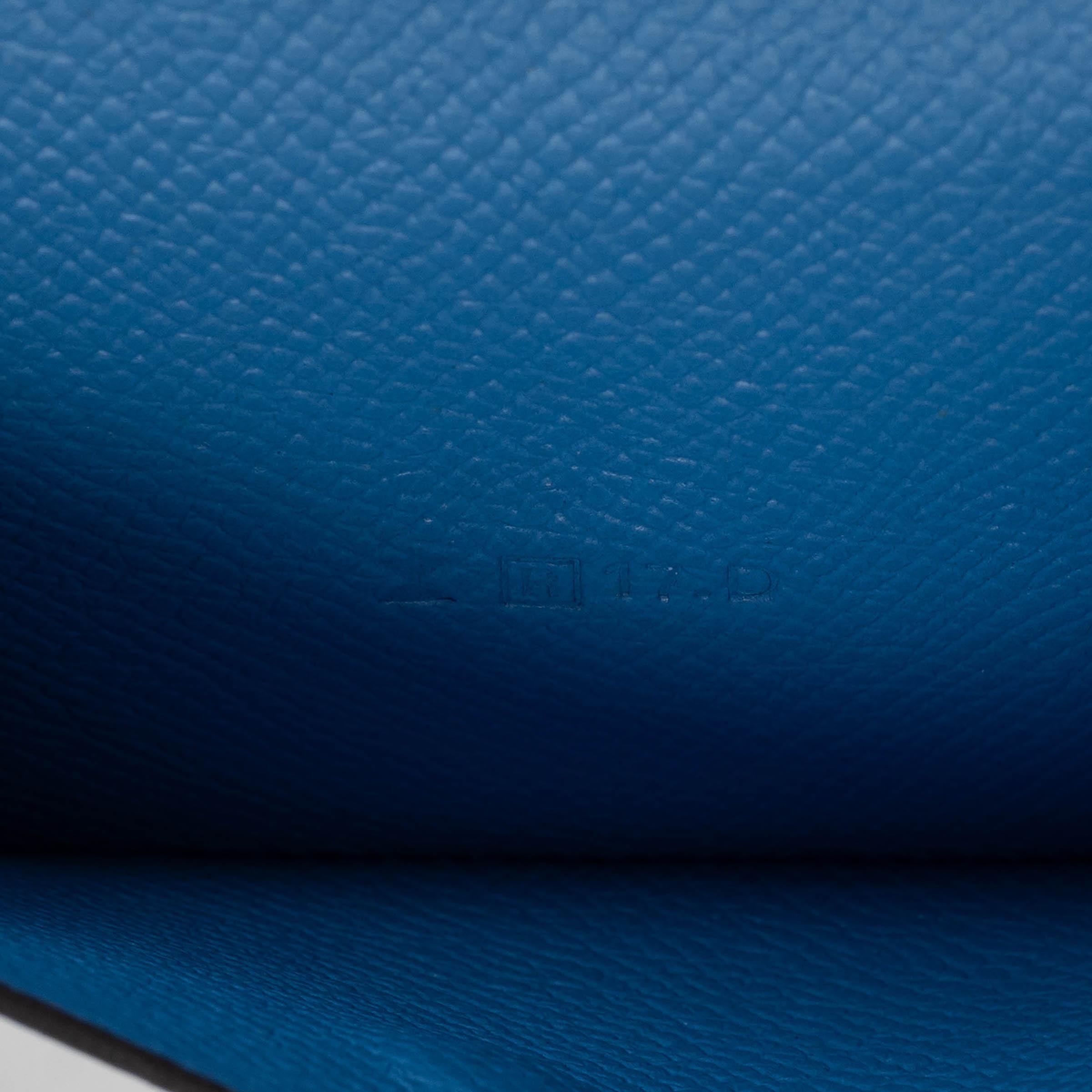 HERMES Paradis blu Epsom pelle BEARN MINI Portafoglio Phw in vendita 3