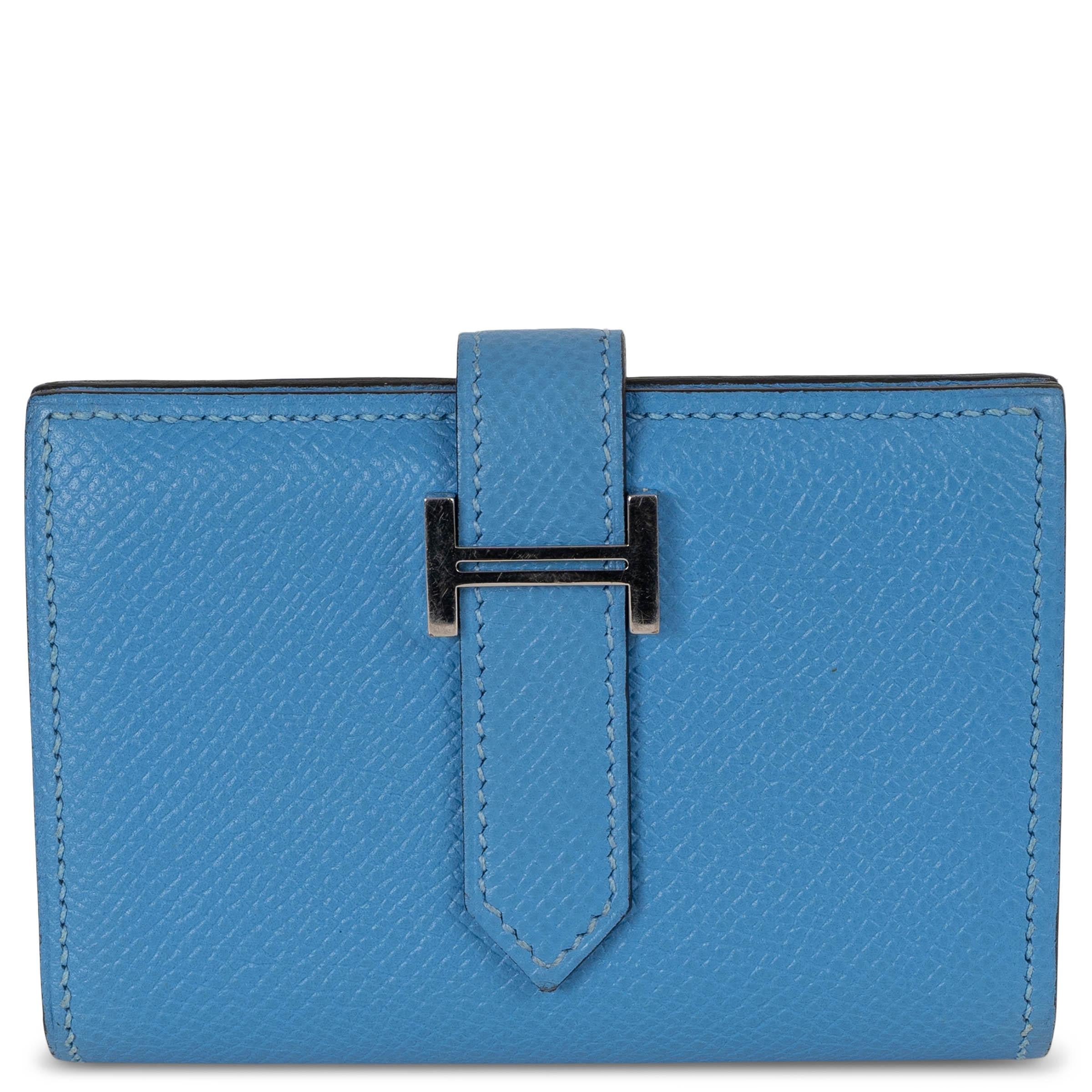 HERMES Paradis blau Epsom Leder BEARN MINI Geldbörse Phw