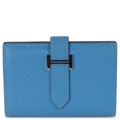 HERMES Paradis blau Epsom Leder BEARN MINI Geldbörse Phw