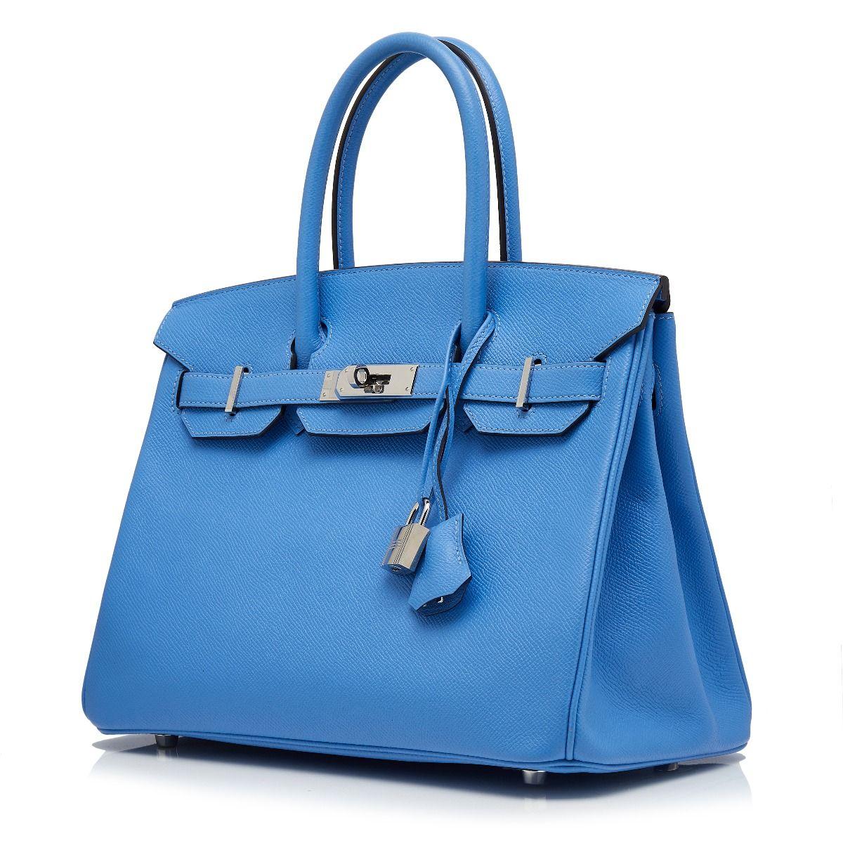 Adding a twist to the traditional Hermès Birkin, this truly spectacular, one-of-a-kind rarity combines a vivid paradise blue epsom leather exterior with silver-tone metal accents, for an effect that is unexpectedly modern and fresh. Crafted in