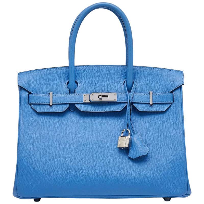Hermes Paradise Blue 30cm Birkin Bag at 1stDibs