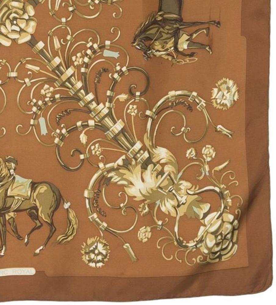 Hermes Parc Royal by Marie Francoise Heron Silk Scarf For Sale 1