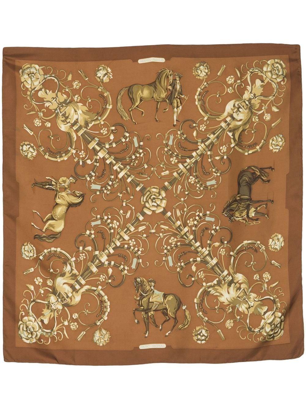 Hermes Parc Royal by Marie Francoise Heron Silk Scarf For Sale 4