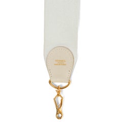 HERMES Parchemin Box leather & canvas SANGLE KELLY 50mm Bag Strap