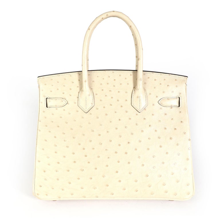 Birkin 30 ostrich handbag Hermès White in Ostrich - 36012002
