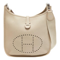Hermes Parchemin Taurillion Clemence Leather Evelyne III PM Bag