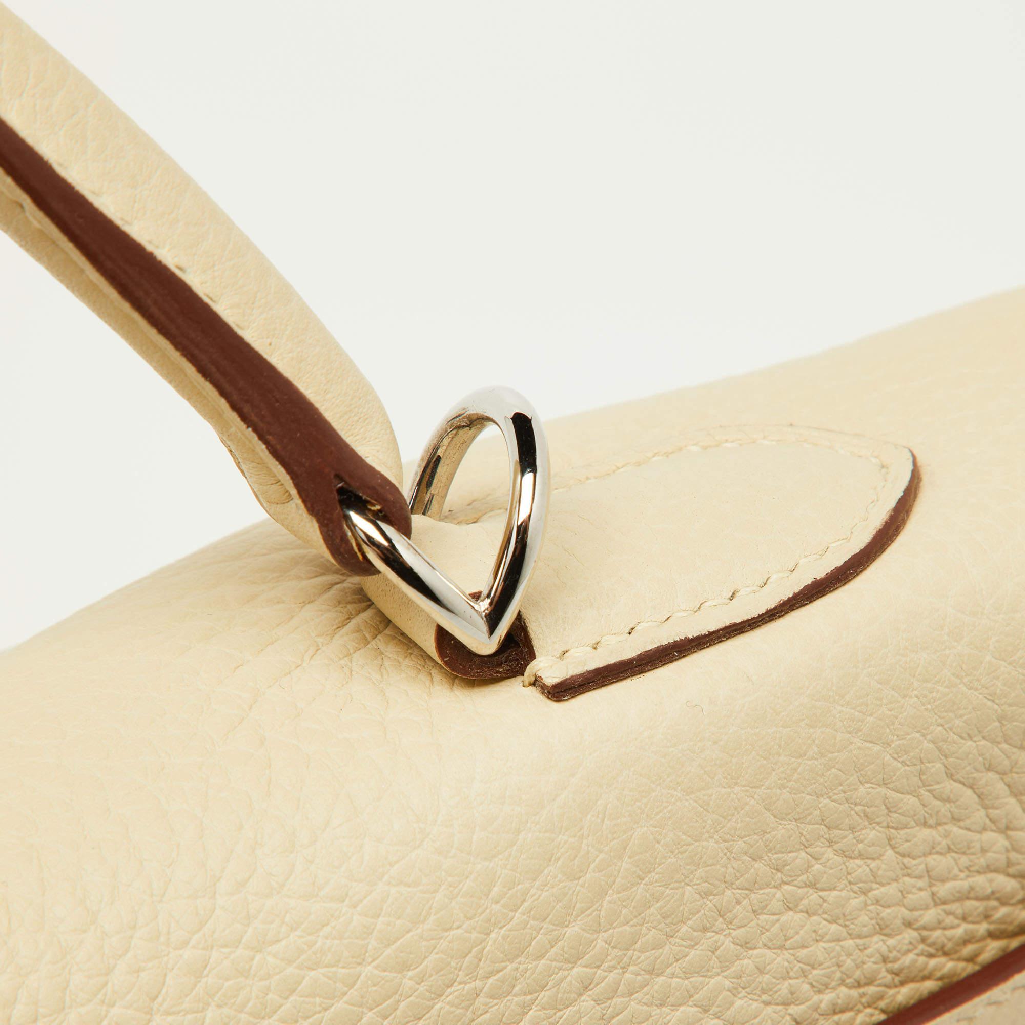 Hermes Parchemin Taurillon Leather Palladium Finish Kelly Retourne 35 Bag 8