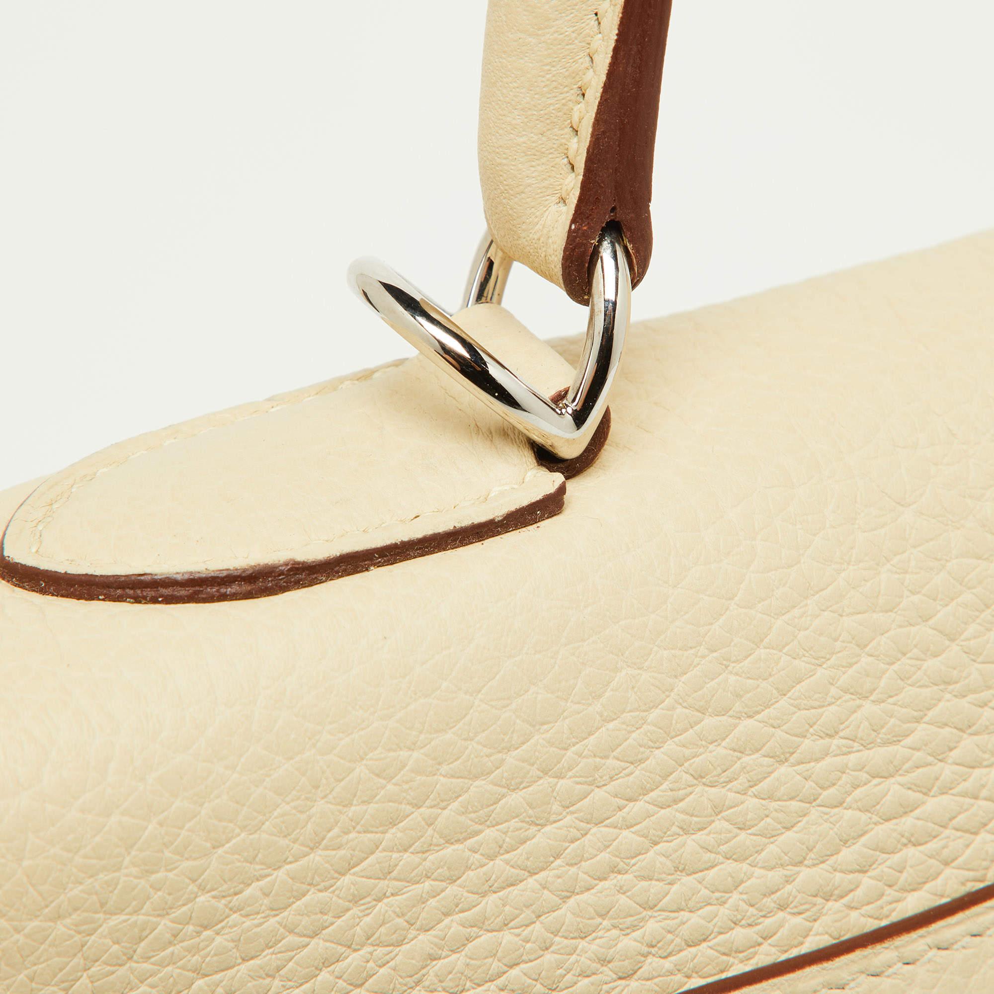 Hermes Parchemin Taurillon Leather Palladium Finish Kelly Retourne 35 Bag 9