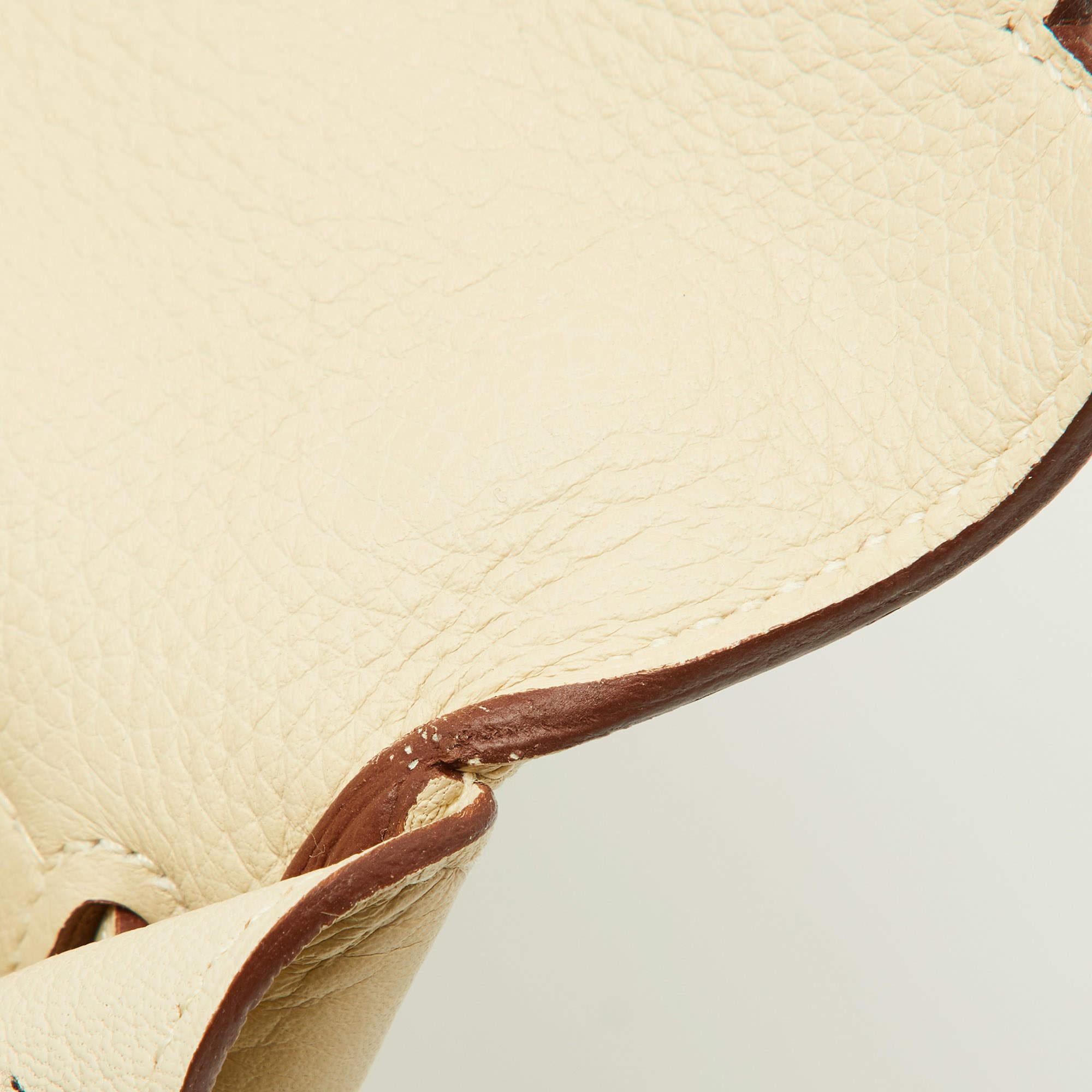 Hermes Parchemin Taurillon Leather Palladium Finish Kelly Retourne 35 Bag 10