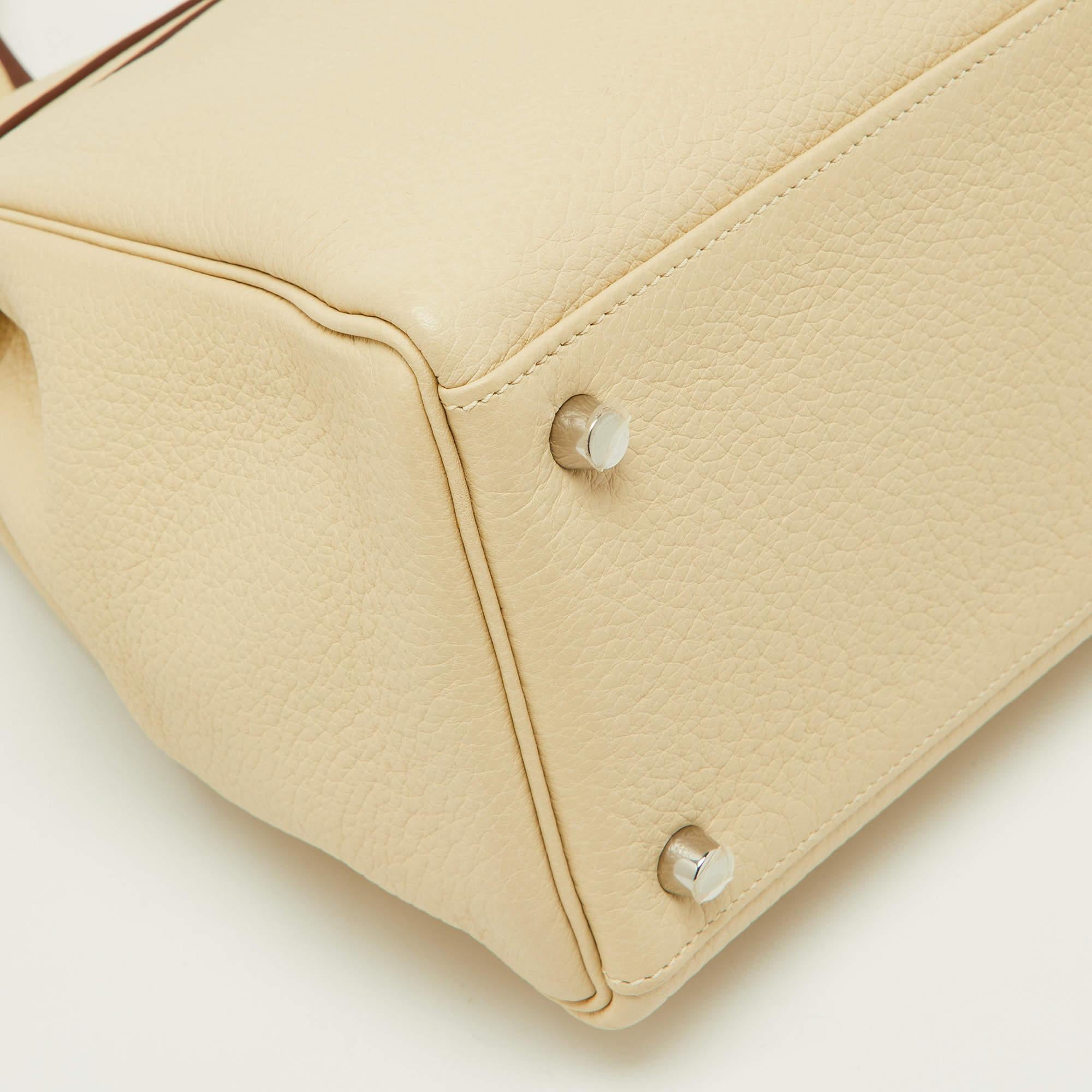 Hermes Parchemin Taurillon Leather Palladium Finish Kelly Retourne 35 Bag 4
