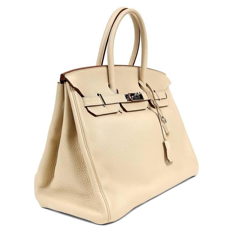 Beige Hermes Parchemin Togo 35 cm Birkin Bag en vente