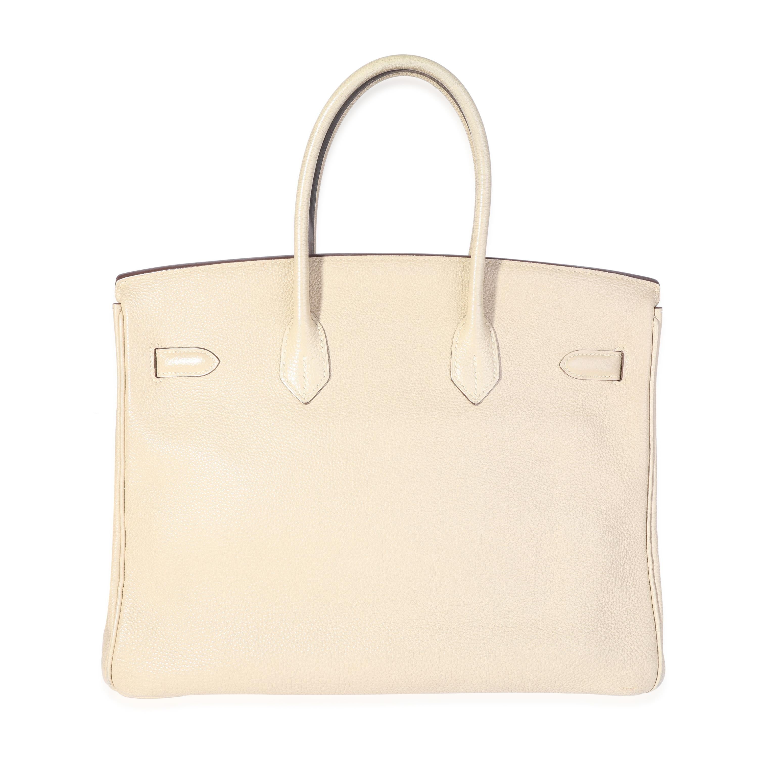 White Hermès Parchemin Togo Birkin 35 GHW