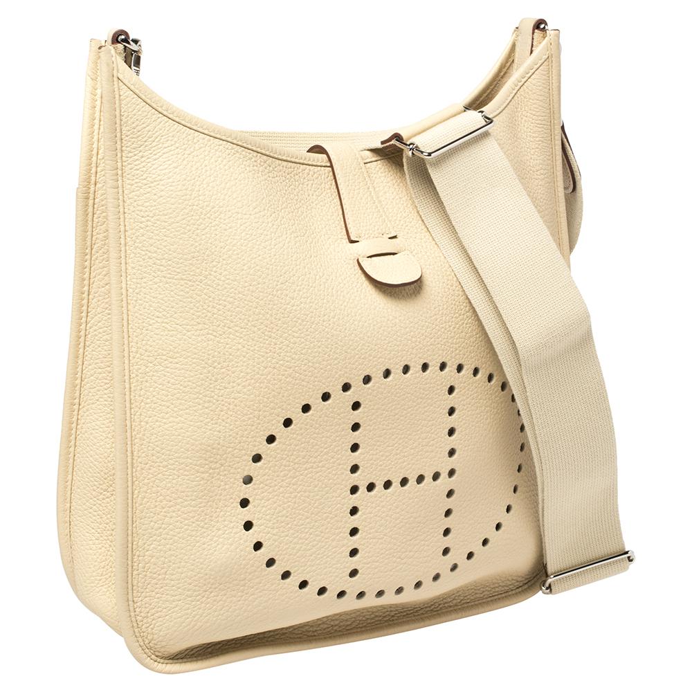 Hermes Parchemin Togo Leather Evelyne III GM Bag In Good Condition In Dubai, Al Qouz 2