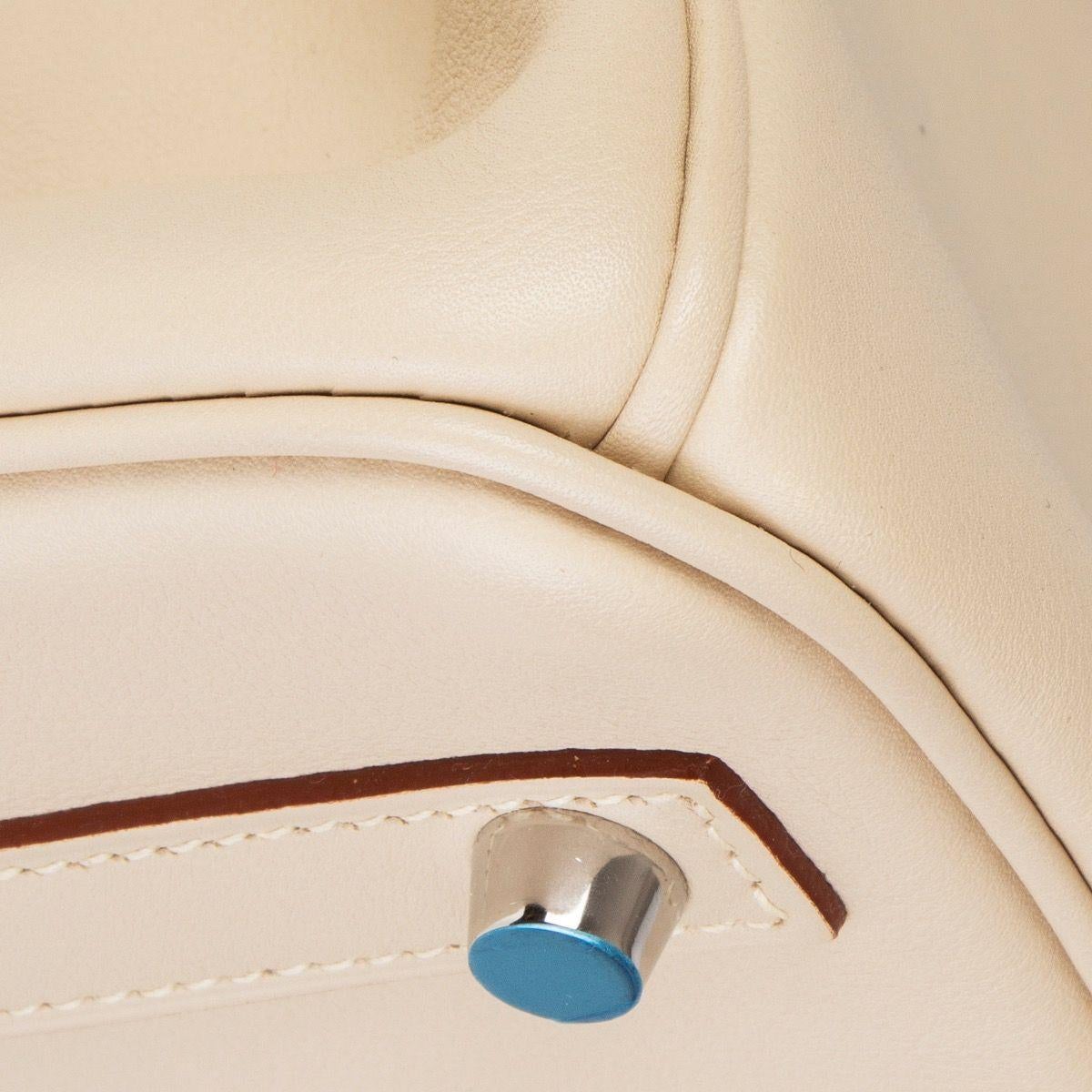 HERMES Parchemin white pink Swift leather & Palladium BIRKIN 30 Bag 4