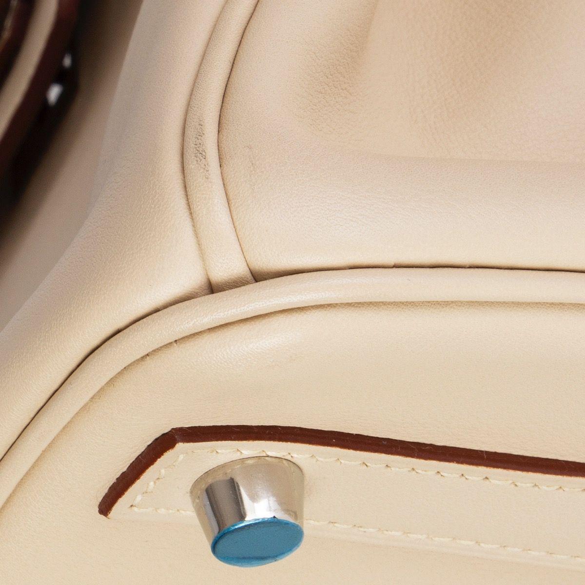 HERMES Parchemin white pink Swift leather & Palladium BIRKIN 30 Bag 5