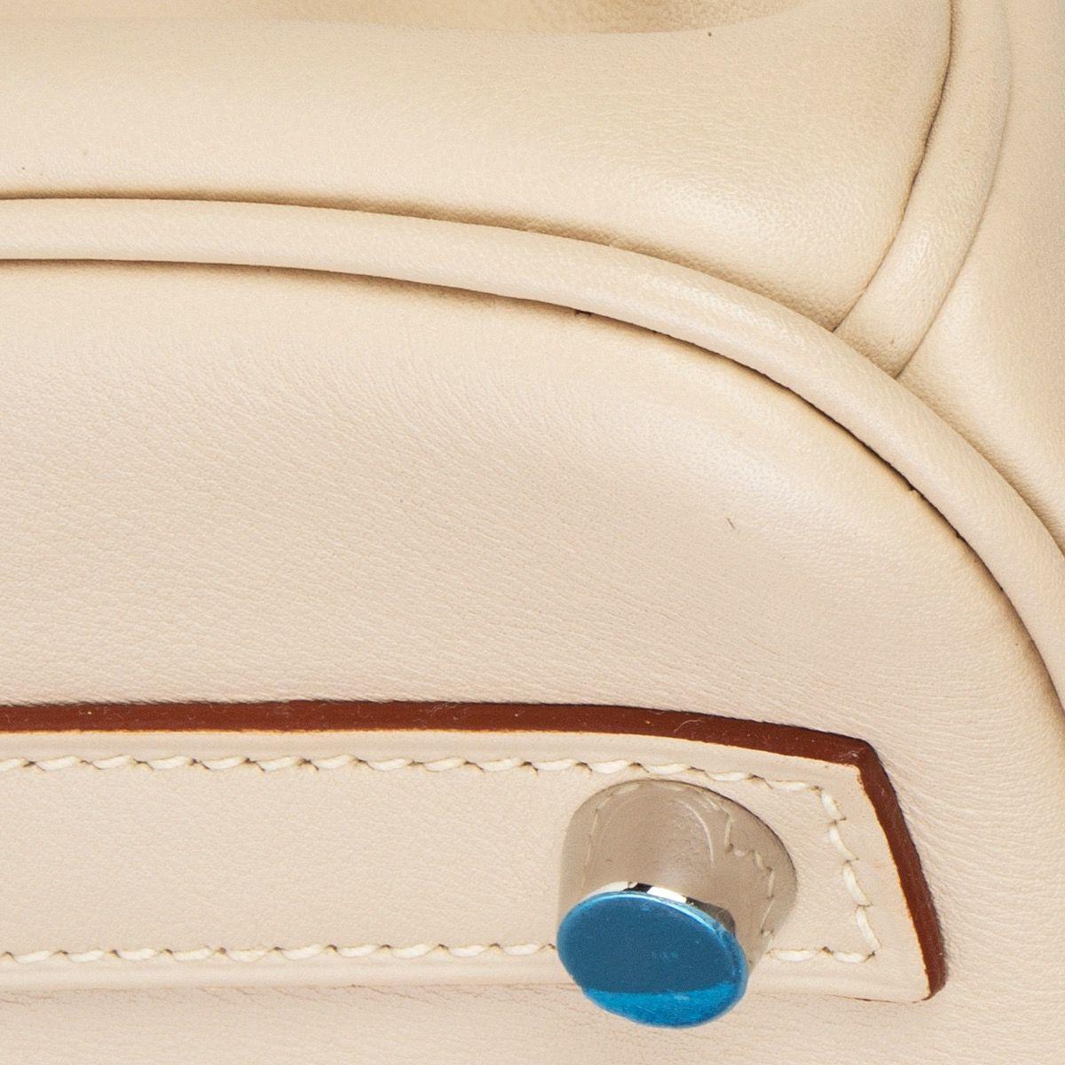 HERMES Parchemin white pink Swift leather & Palladium BIRKIN 30 Bag 6