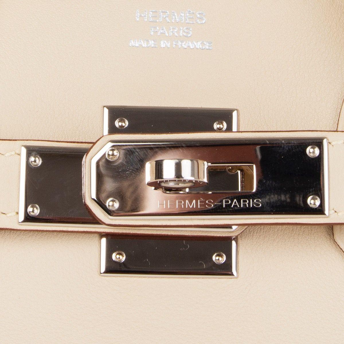 Women's HERMES Parchemin white pink Swift leather & Palladium BIRKIN 30 Bag