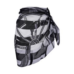 Hermès - Portefeuille Pareo Berline Bayade imprimé noir / gris / blanc