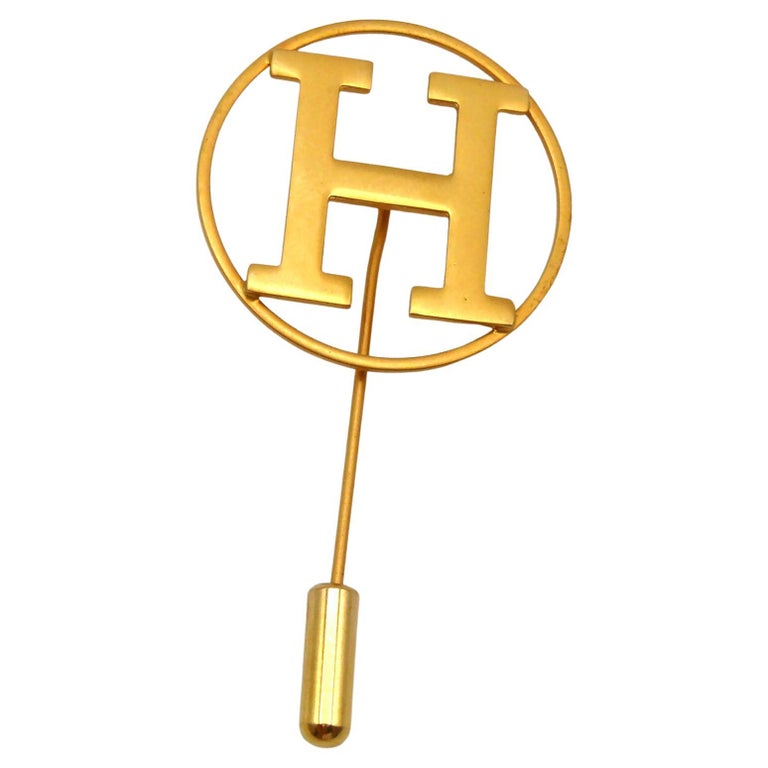 Hermes Parfums Vintage Gold Toned H Lapel Pin Brooch at 1stDibs | hermes  brooches, hermes broche, hermes logo h