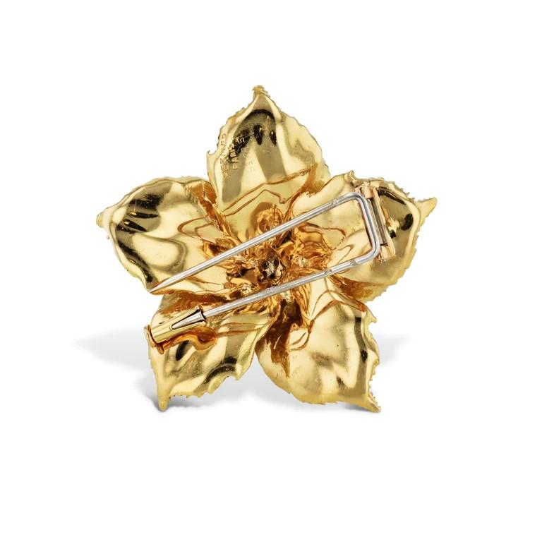 Hermes Paris 18 Karat Yellow Gold Estate Pin Brooch In Excellent Condition For Sale In Miami, FL