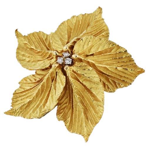 Broche Hermes Paris en or jaune 18 carats en vente