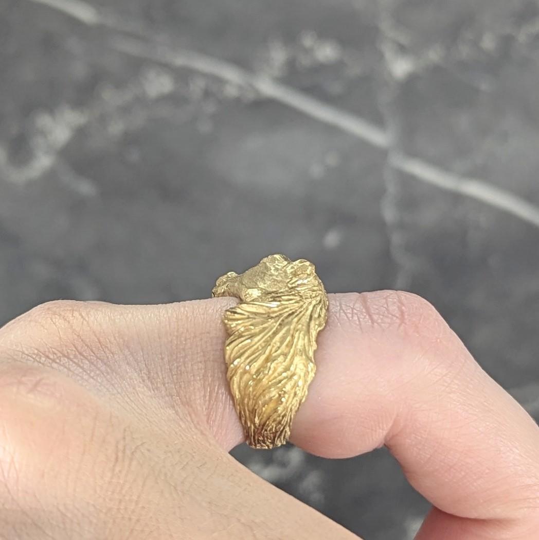 Hermès Paris or jaune 18 carats bague cheval animal Vintage 1960's en vente 8