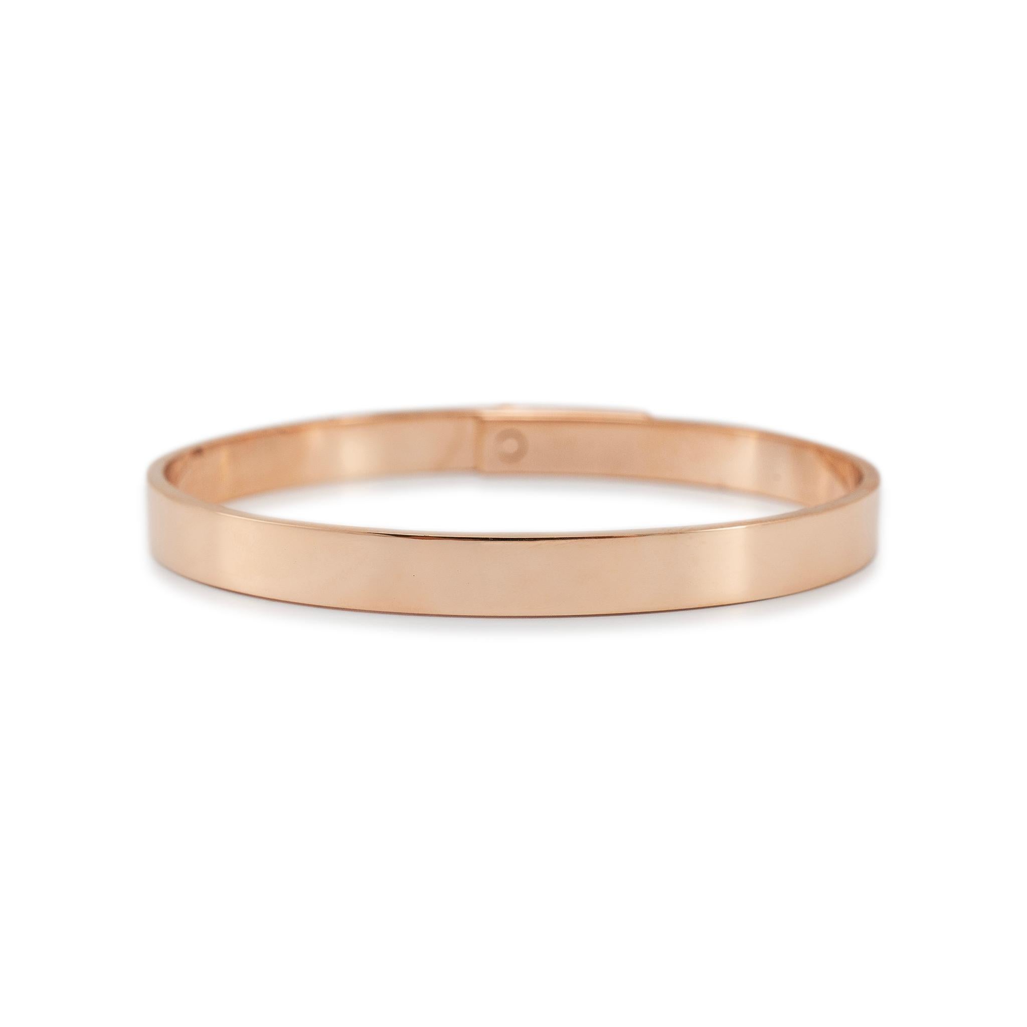 Hermes Paris Pulsera Kelly de Diamantes en Oro Rosa de 18 K en Excelente estado para la venta en Houston, TX
