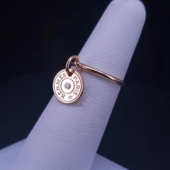 Hermes Paris 18K Rose Gold Einzelner Diamantring, Größe 4.75