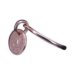 Hermes Paris 18K Rose Gold Einzelner Diamantring, Größe 4.75