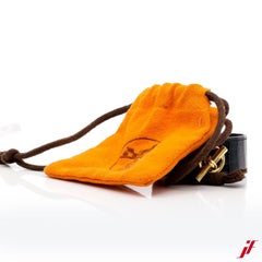 HERMES PARIS 18k Yellow Gold & Crocodile Bracelet w/Pouch Circa 1980s