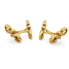 Hermes Paris 18k yellow gold cufflinks