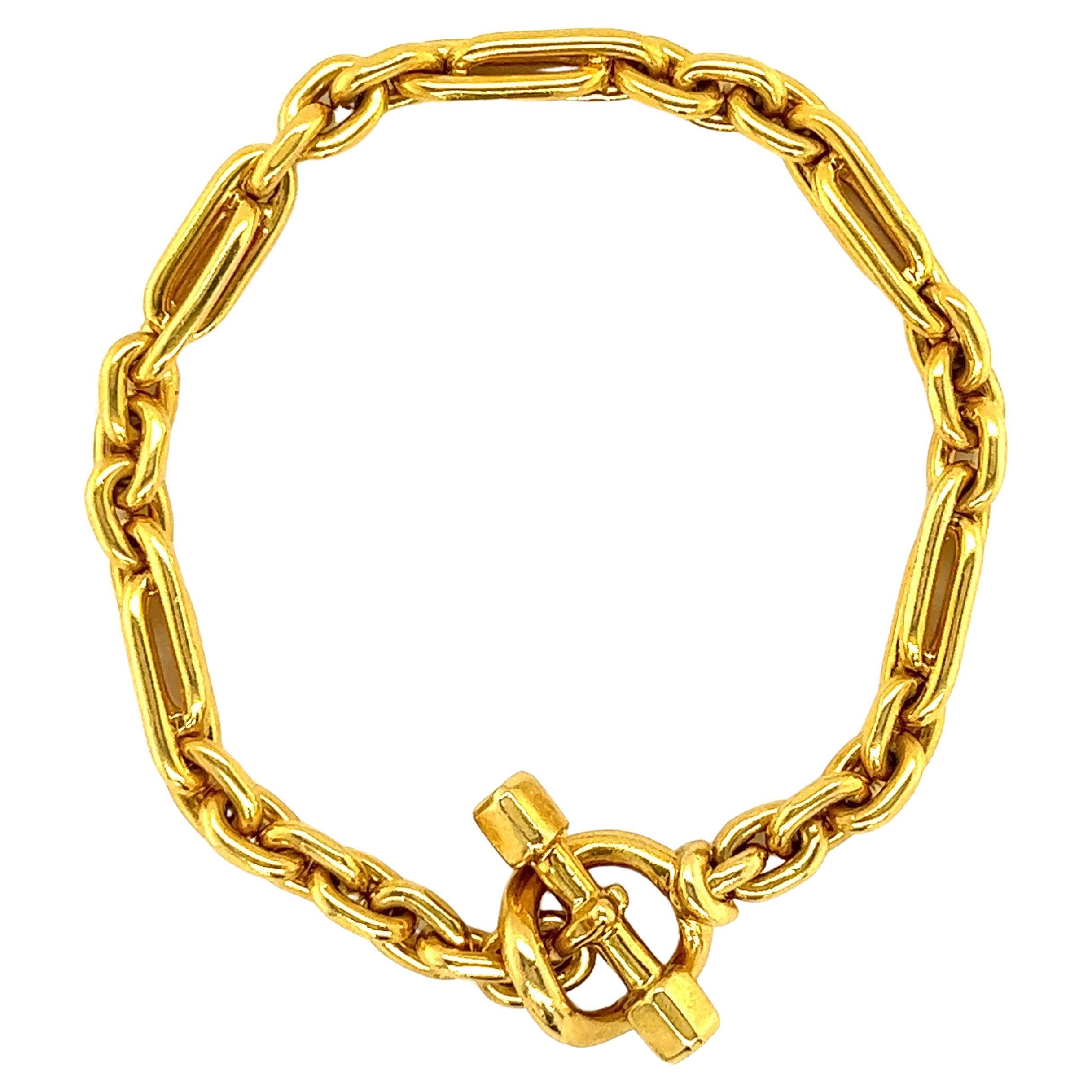 Hermés Paris 18k Yellow Gold Link Bracelet